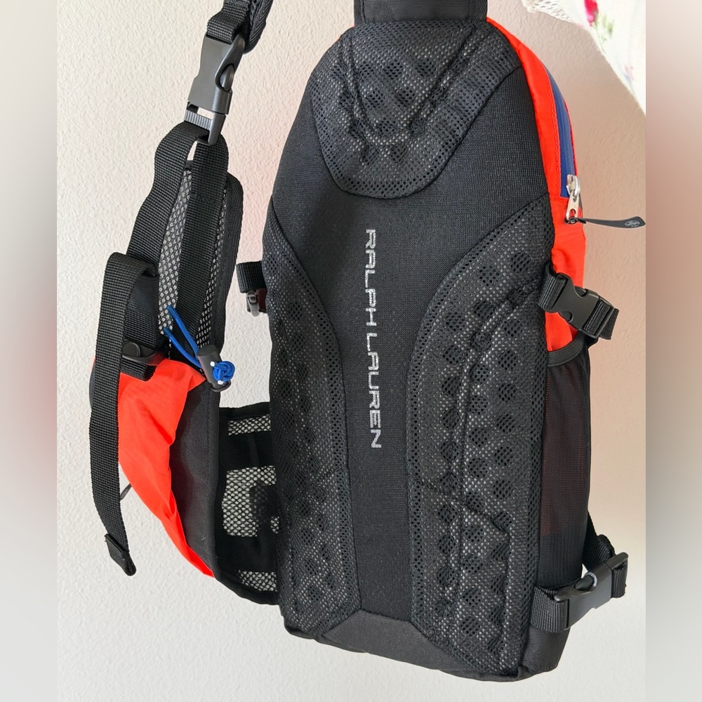 Outdoor RLX Ralph Lauren Mini Sling Bag Backpack Neon Orange Hiking Gym Travel - Picture 4 of 16